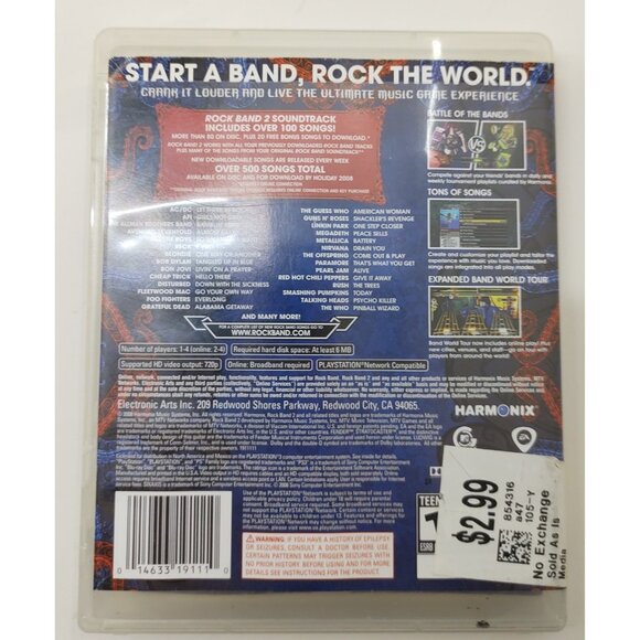 Rock Band 2 (Sony PlayStation 3, PS3) Music Rhythm Video Game - Picture 2 of 6